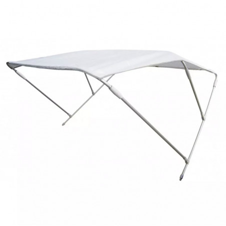 Bimini alu brossé 3 arceaux - Blanc - ORANGEMARINE 170 (largeur) x 110 (hauteur)  x 180 (longueur) cm