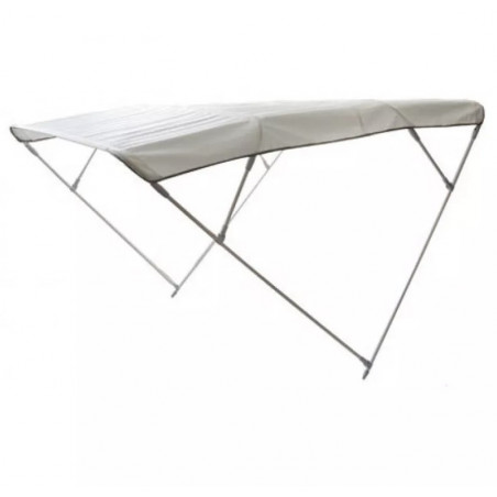Bimini alu brossé 4 arceaux - Blanc - ORANGEMARINE 240 (largeur) x 140 (hauteur) x 255 (longueur)  cm