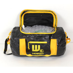 Sac de voyage étanche DUFFEL BAG 30L - HOWZIT NOIR-JAUNE