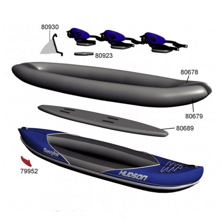 PIECES DETACHEES SEVYLOR HUDSON KCC 360 et ALAMEDA VESSIE LATERALE DROITE 