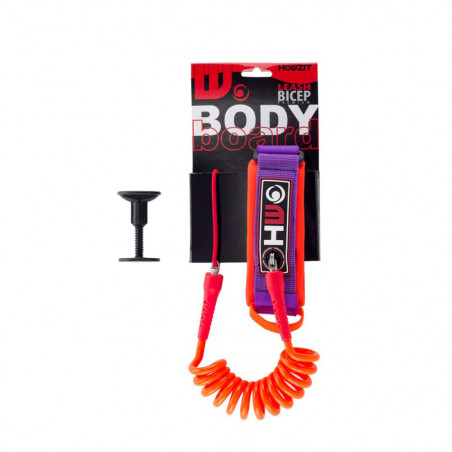 LEASH BODY BOARD HOWZIT ORANGE/VIOLET