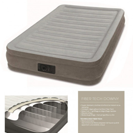 MATELAS INTEX AIRBED AVEC GONFLEUR INTEGRE FULL DURA BEAM 