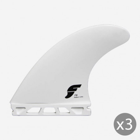 AILERONS FUTURES FINS F8 THERMOTECH LARGE BLANC SET DE 3 