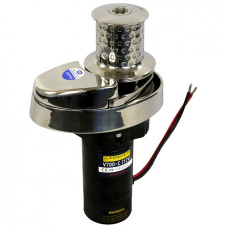 GUINDEAU ÉLECTRIQUE 700W 12V - INOX - 8MM DIN/ISO VERTICAL AVEC POUPÉE - ORANGEMARINE 