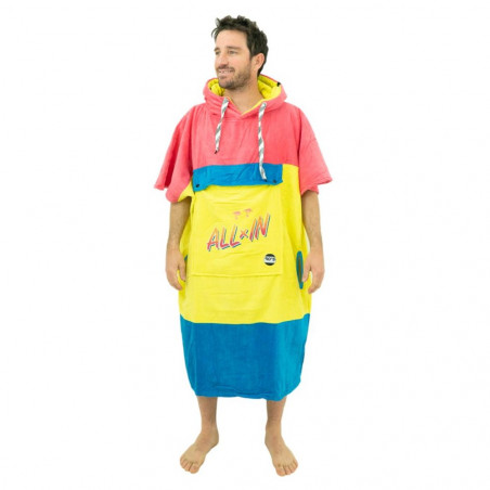 PONCHO ALL IN BUMPY ROSE/JAUNE/BLEU 