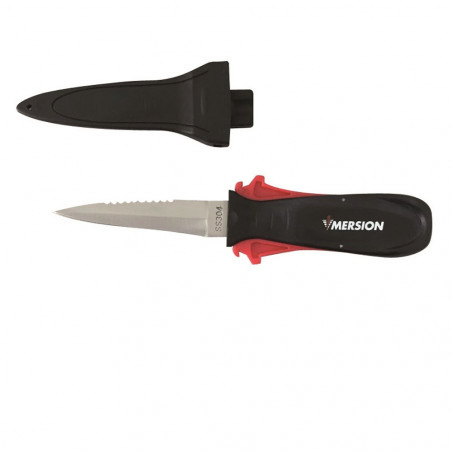 Couteau VULCAN 304SS avec 2ème étui de bras souple ROUGE - Imersion 