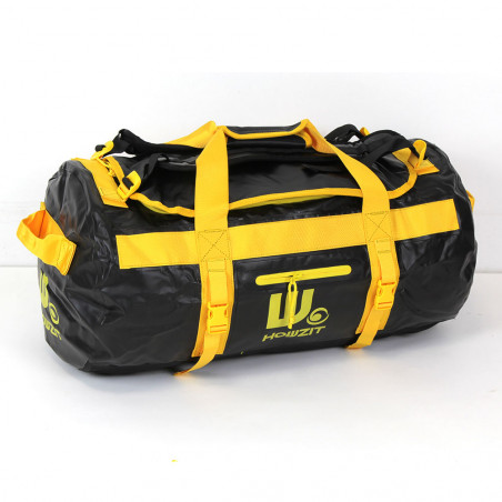 Sac de voyage étanche DUFFEL BAG 60L - HOWZIT NOIR-JAUNE