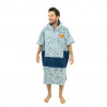 PONCHO ALL IN V BUMPY BLEU