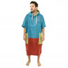 PONCHO ALL IN V ORGANIC BLEU/MARRON/VERT