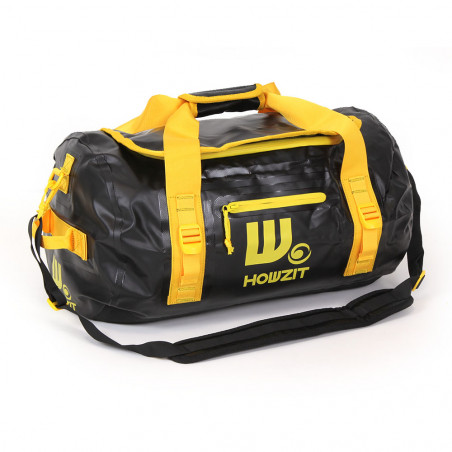 Sac de voyage étanche DUFFEL BAG 30L - HOWZIT NOIR-JAUNE