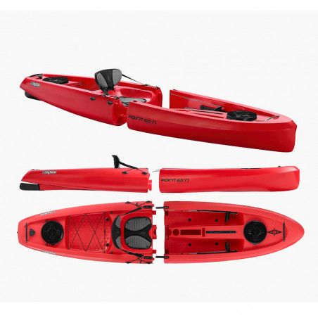 Kayak modulable Point 65 Mojito SOLO rouge 