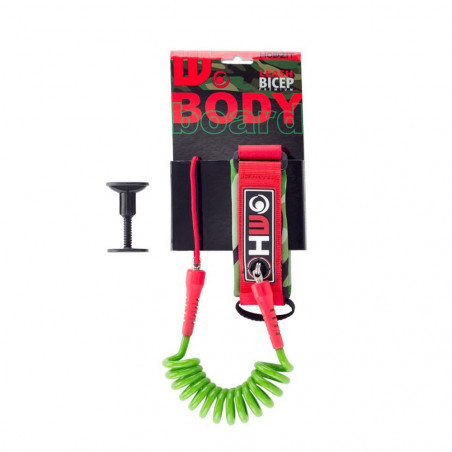 LEASH BODY BOARD HOWZIT VERT/ROUGE