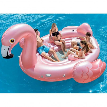 BOUEE GONFLABLE GEANTE ILE FLOTTANTE FLAMANT ROSE 5M INTEX 57267 