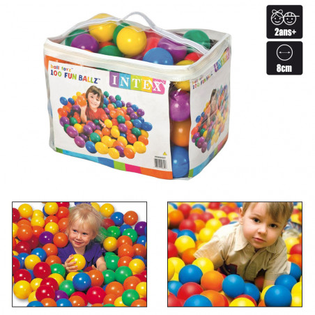 JEU DE 100 BALLES BALL TOYS 8 CM 