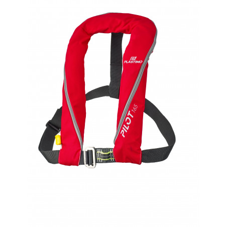 GILET DE SAUVETAGE GONFLABLE PLASTIMO AUTOMATIQUE PILOT 165 AVEC HARNAIS ROUGE 