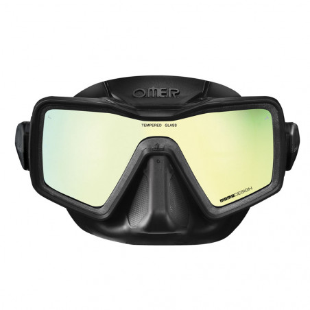 MASQUE OMER APNEA MONOVERRE MIROIR SILICONE NOIR 