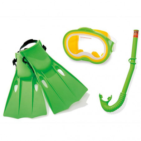 KIT PLONGEE SNORKELING PALME MASQUE TUBA ENFANT INTEX 55655 