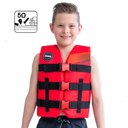 GILET DE FLOTTAISON NYLON JOBE ROUGE ENFANT 