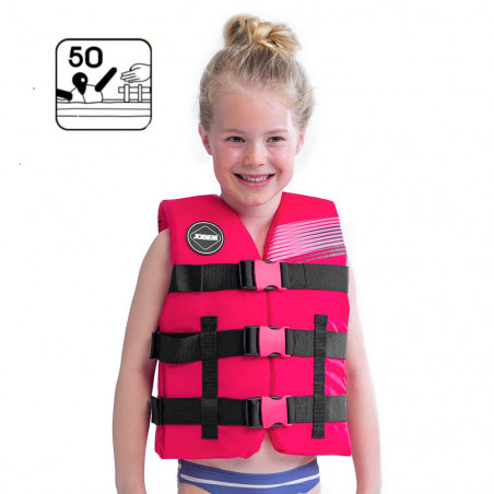 GILET DE FLOTTAISON NYLON JOBE ROSE ENFANT 30-40 KG
