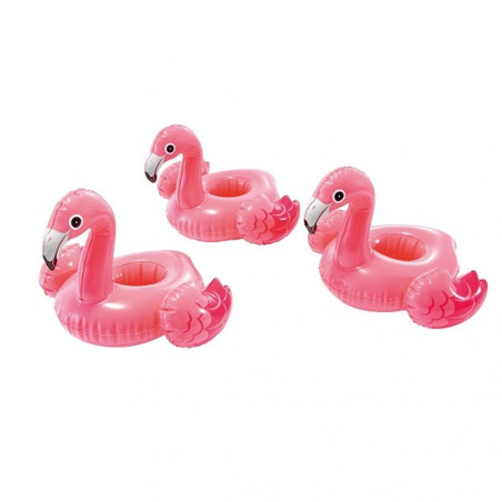 PORTE VERRE GONFLABLE FLAMANT ROSE INTEX LOT DE 3 
