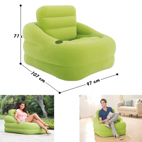 FAUTEUIL SQUARE VERT INTEX (68586) 