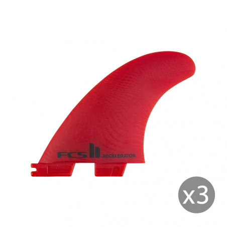 Ailerons FCS II Accelerator Neo Glass medium Rouge set de 3 THRUSTER (3)