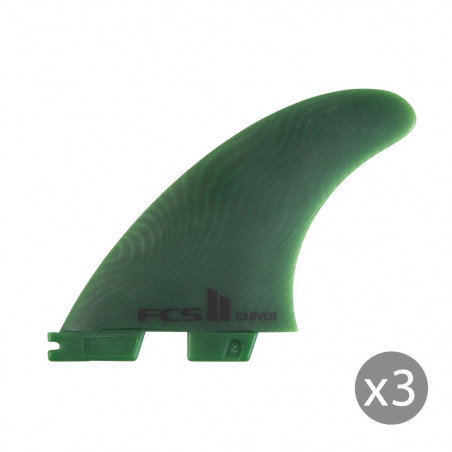 Ailerons FCS II Carver Neo Glass medium Sage set de 3 THRUSTER (3)