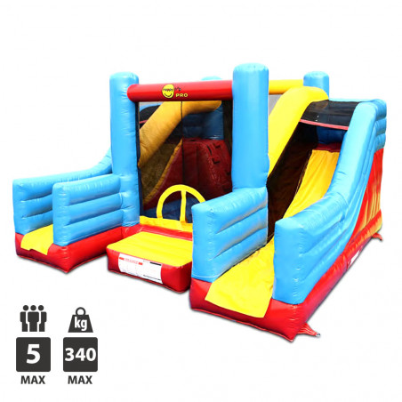 CHATEAU GONFLABLE HAPPY HOP SUPER BOUNCER DOUBLE SLIDE 