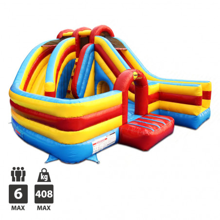 CHATEAU GONFLABLE HAPPY HOP DUAL LANE SLIDE 