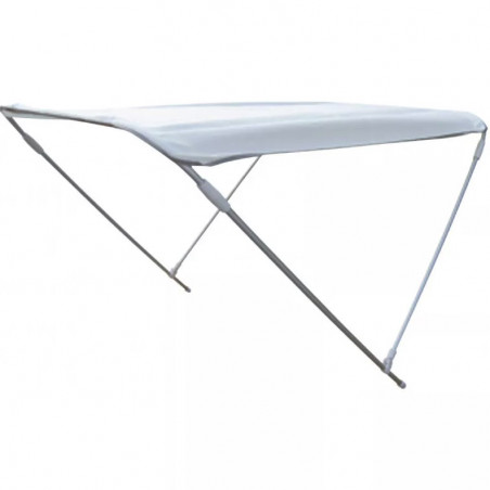 Bimini alu brossé 2 arceaux - Blanc - ORANGEMARINE 150 (largeur) x 110 (hauteur) x 180 (longueur) cm