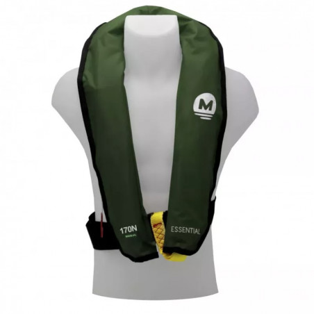 Gilet de sauvetage gonflable manuel 170N ESSENTIAL Vert - ORANGEMARINE 