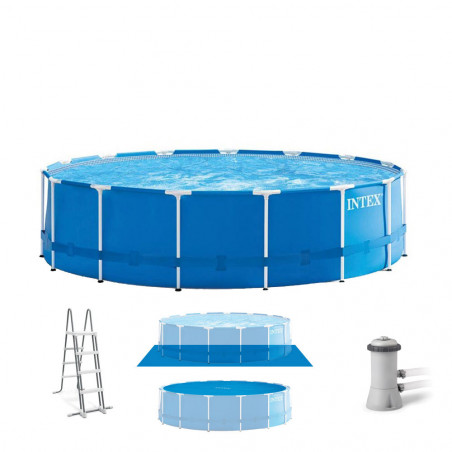 PISCINE TUBULAIRE RONDE INTEX METAL FRAME 4.57 X 1.22 