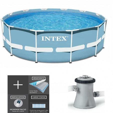 PISCINE TUBULAIRE INTEX PRISM FRAME 3M05 X 76CM 