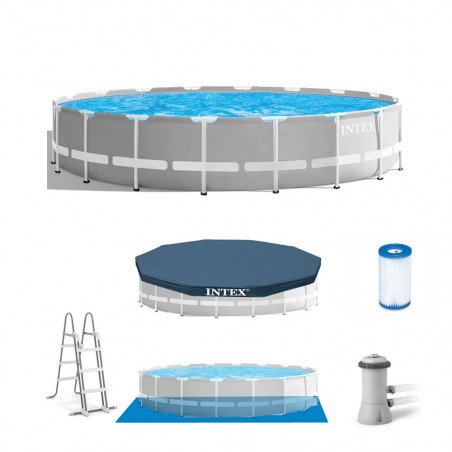 PISCINE TUBULAIRE RONDE INTEX PRISM FRAME 4,57 X 1,07 M 