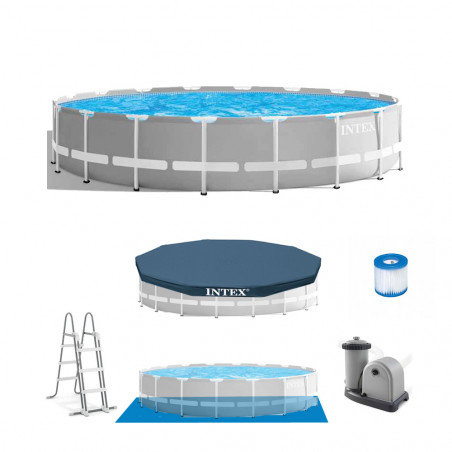 PISCINE TUBULAIRE RONDE INTEX PRISM FRAME 6,10 X 1,32 M 