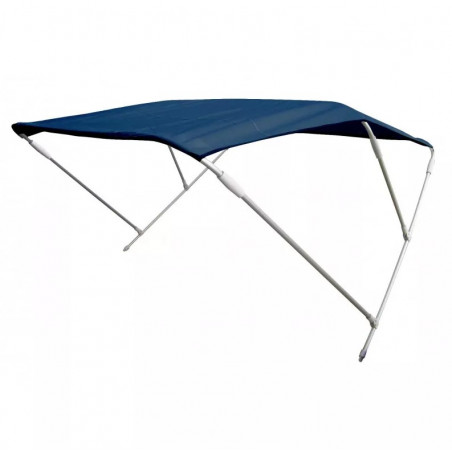 Bimini alu brossé 3 arceaux - Bleu - ORANGEMARINE 225 (largeur) x 140 (hauteur) x 180 (longueur) cm