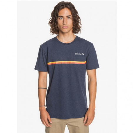 T-SHIRT QUIKSILVER HIGH PIPED BLEU