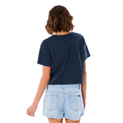T-SHIRT RIP CURL GOLDEN STATE CROP BLEU MARINE FEMME