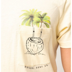 T-SHIRT RIPCURL IN DA POCKET TEE JAUNE CLAIR