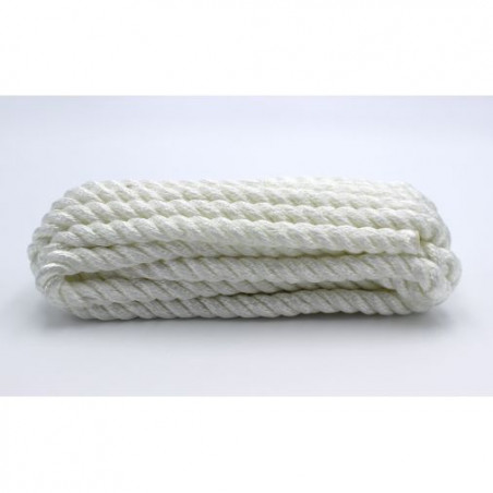 PACK AMARRAGE POLYESTER 3 TORONS BLANC 16mm x 10m